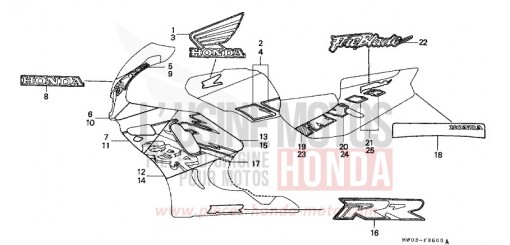 STRISCIA/MARCHIO (1) CBR900RRN di 1992